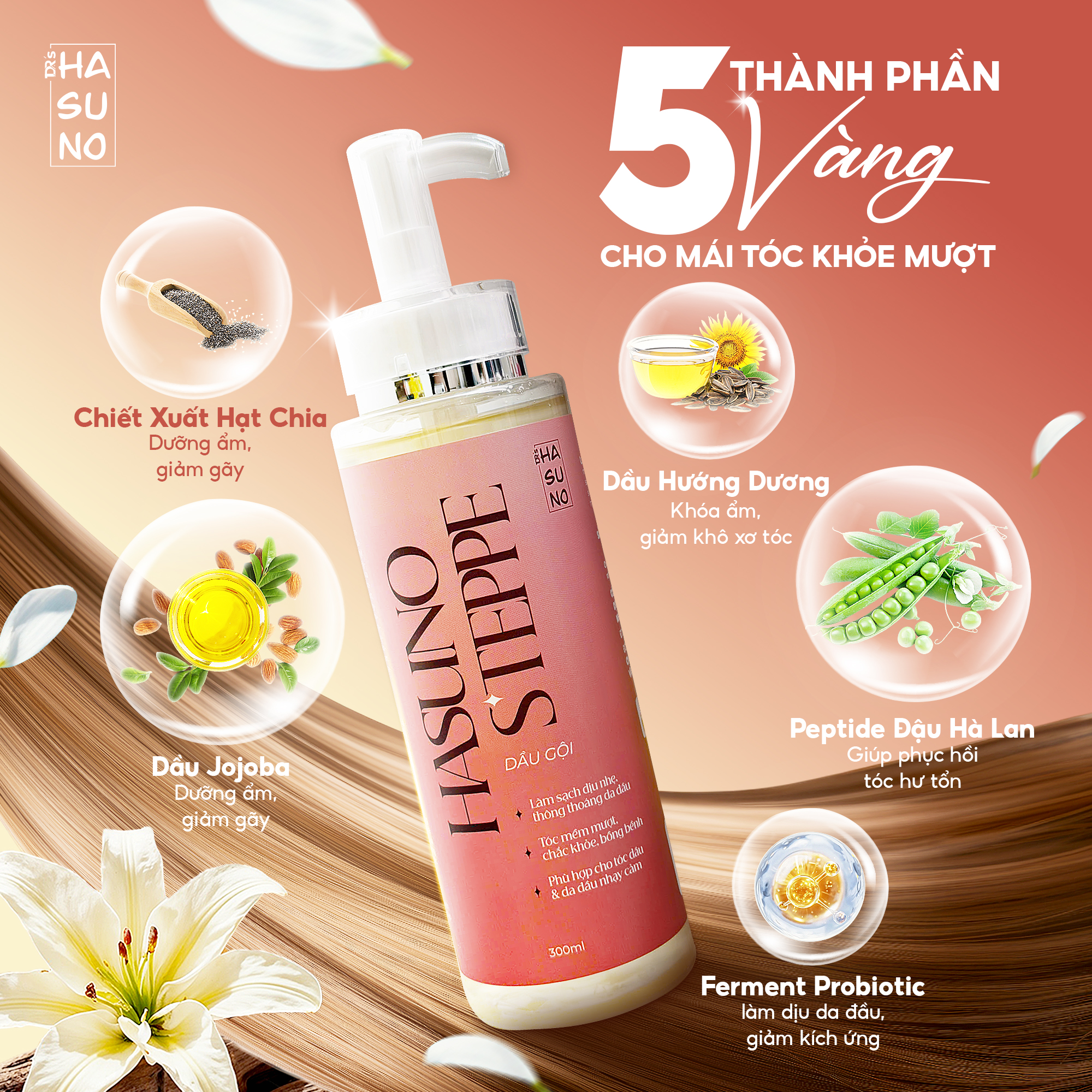 thành phần dầu gội Steppe Hasuno