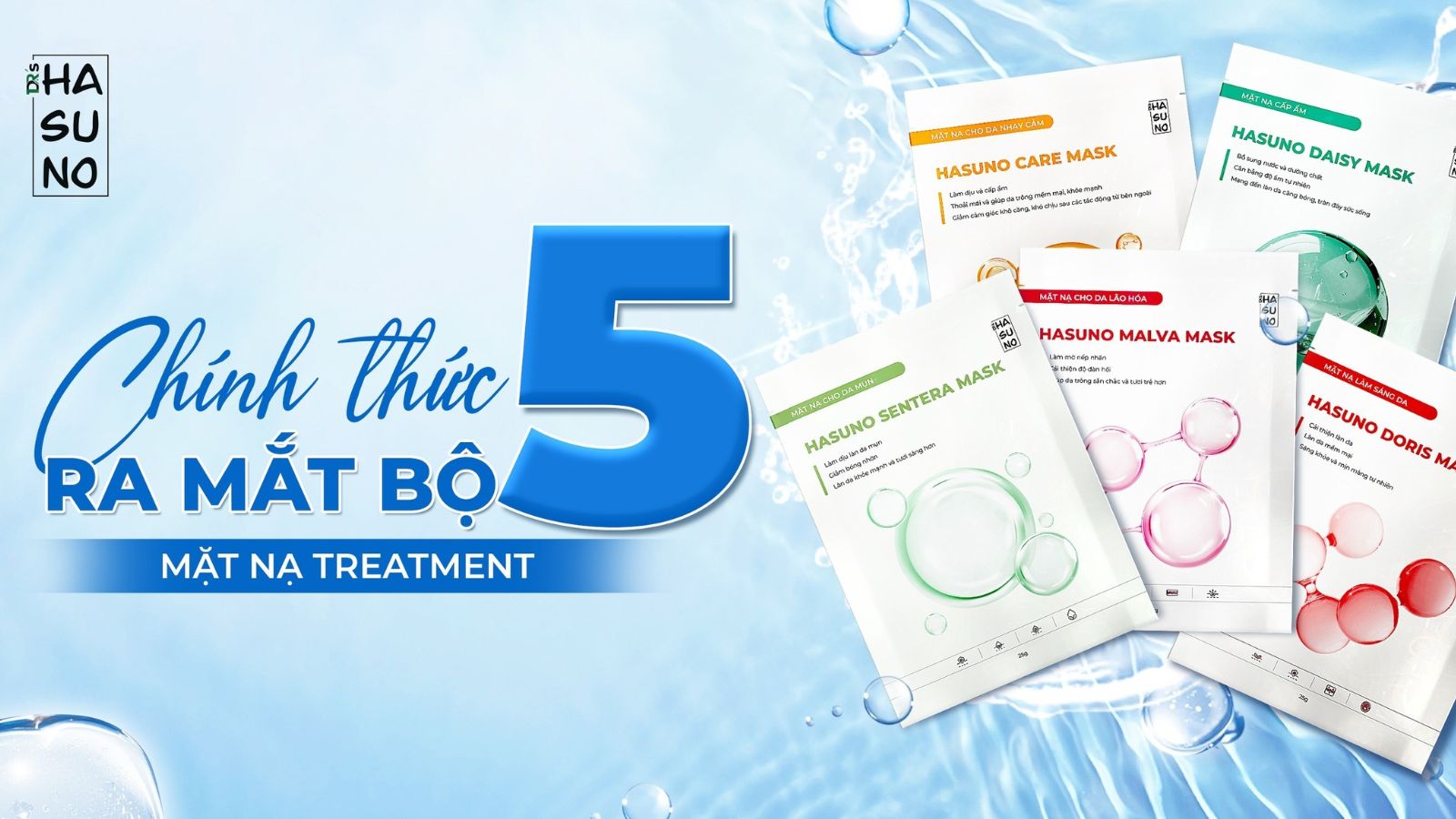 bộ 5 mặt nạ treatment hasuno