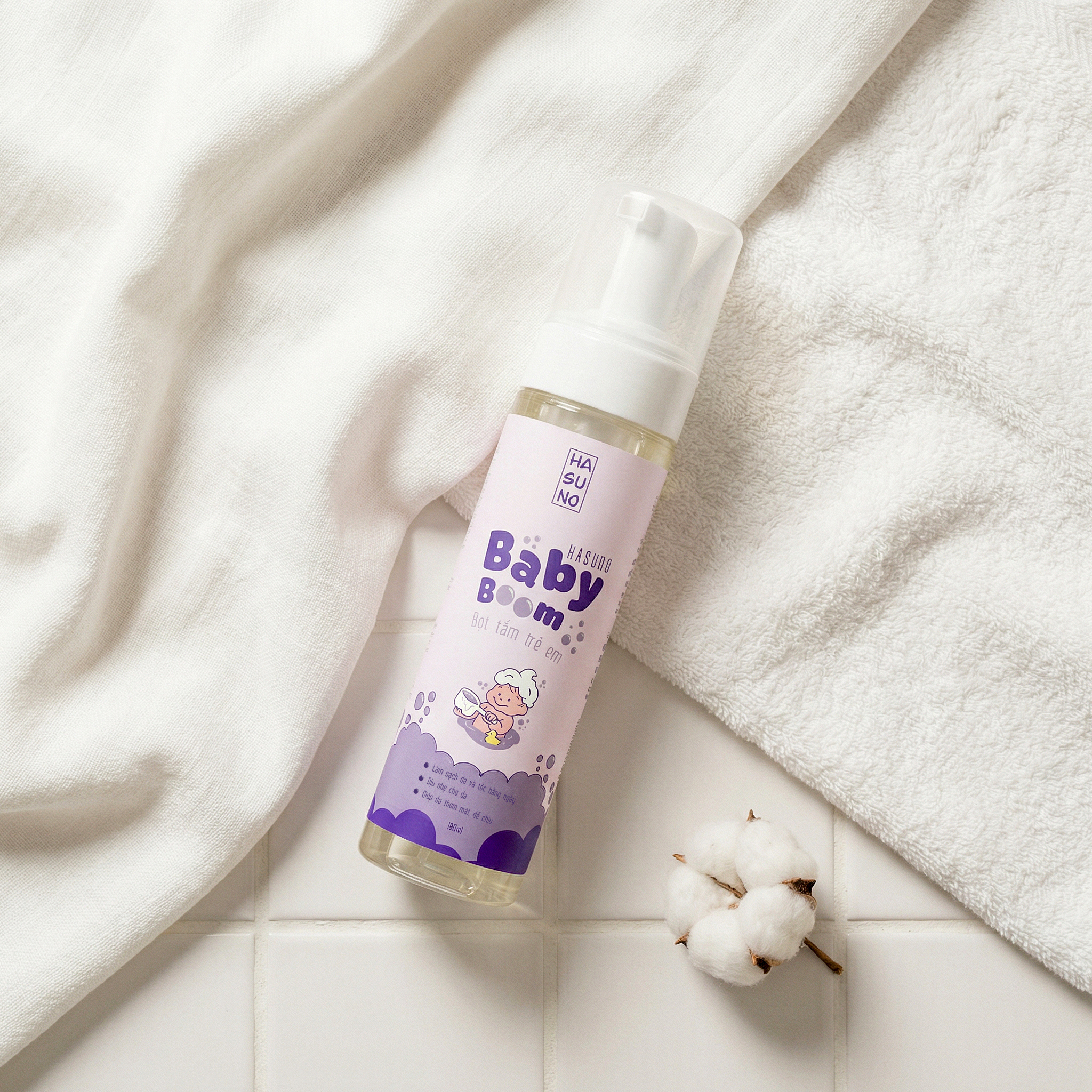 BỌT TẮM TRẺ EM HASUNO BABY BOOM 190ML