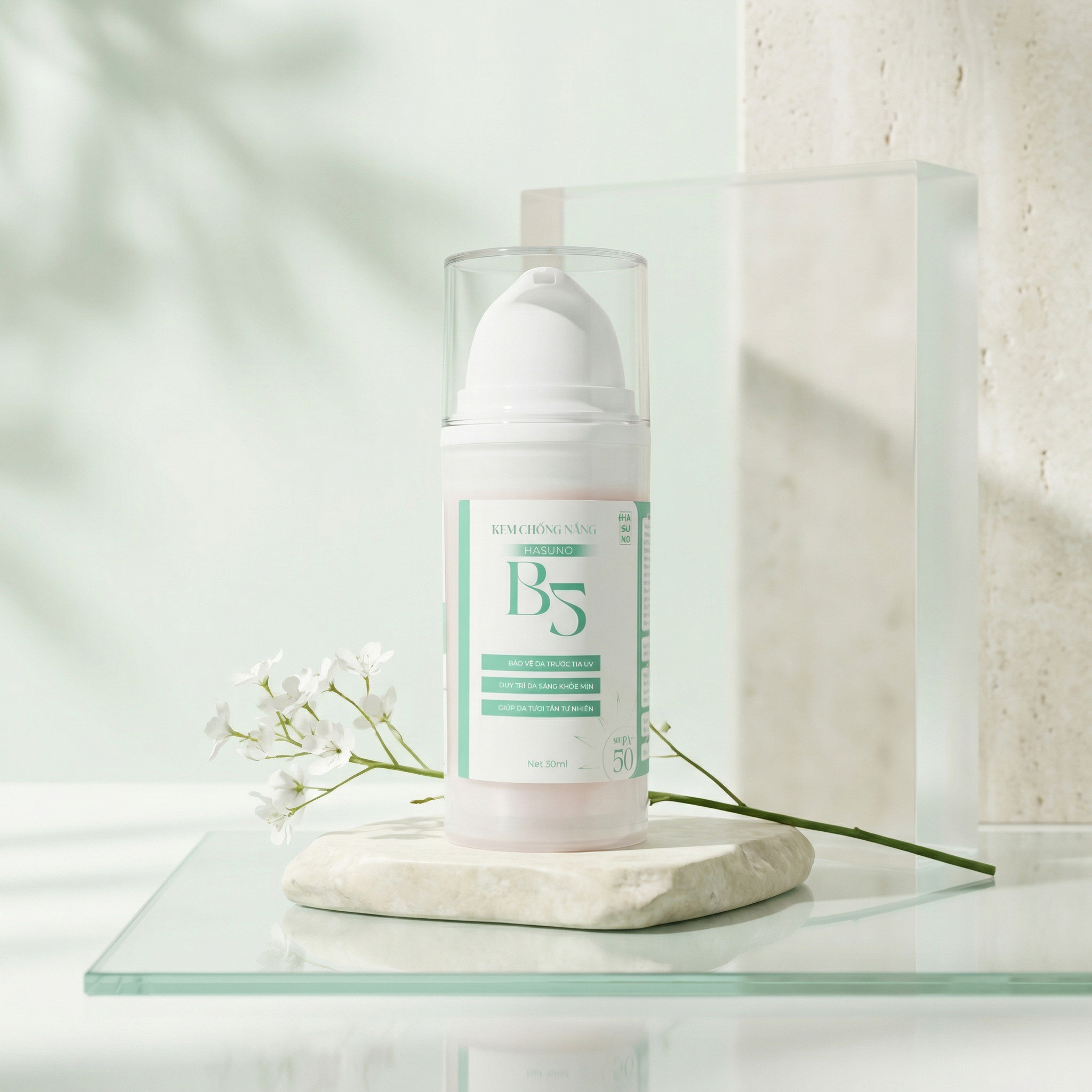 KEM CHỐNG NẮNG HASUNO B5 PHỤC HỒI DA 30ML