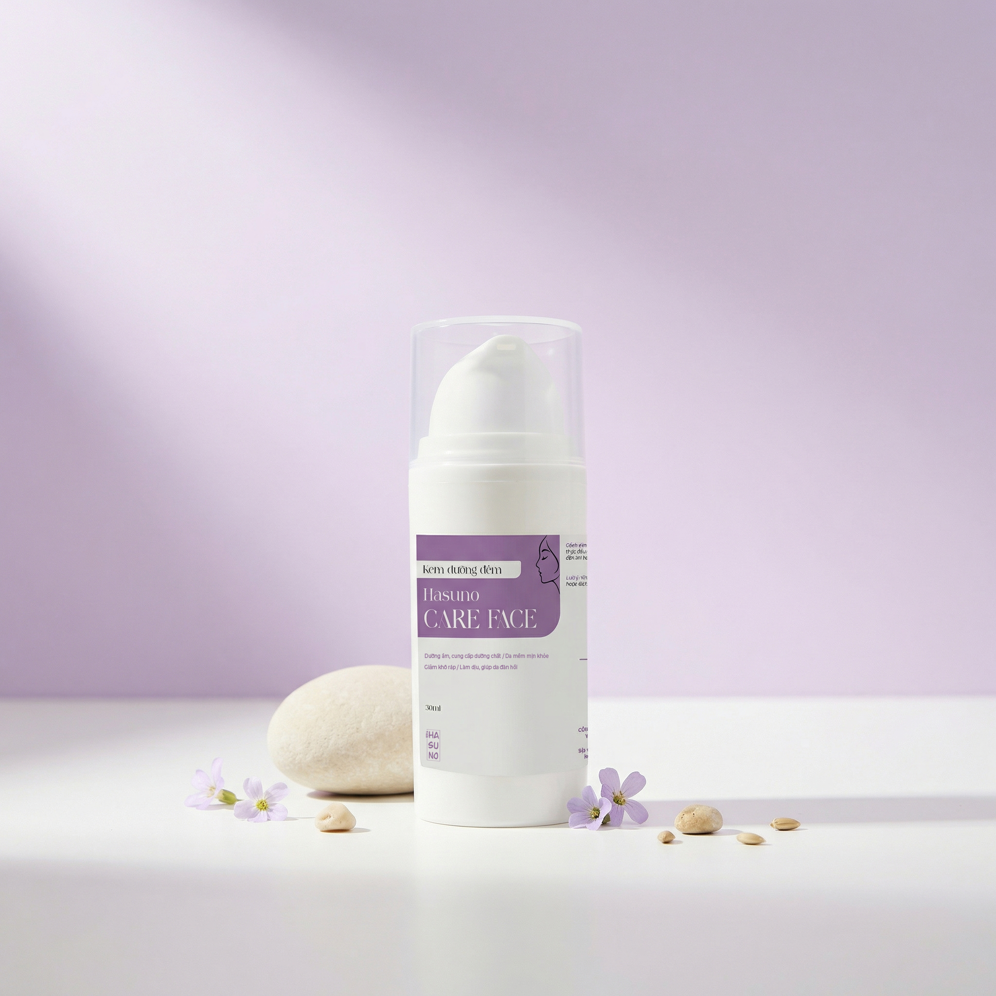 KEM DƯỠNG ĐÊM HASUNO CAREFACE CHO DA NHẠY CẢM 30ML